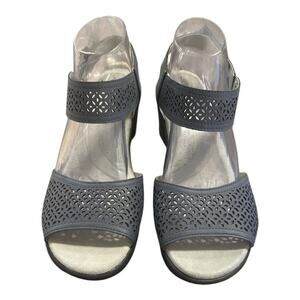 JBU Jambu Womens Toledo Sandals 10 Blue Wedge Heel Comfort Ankle Strap Feminine